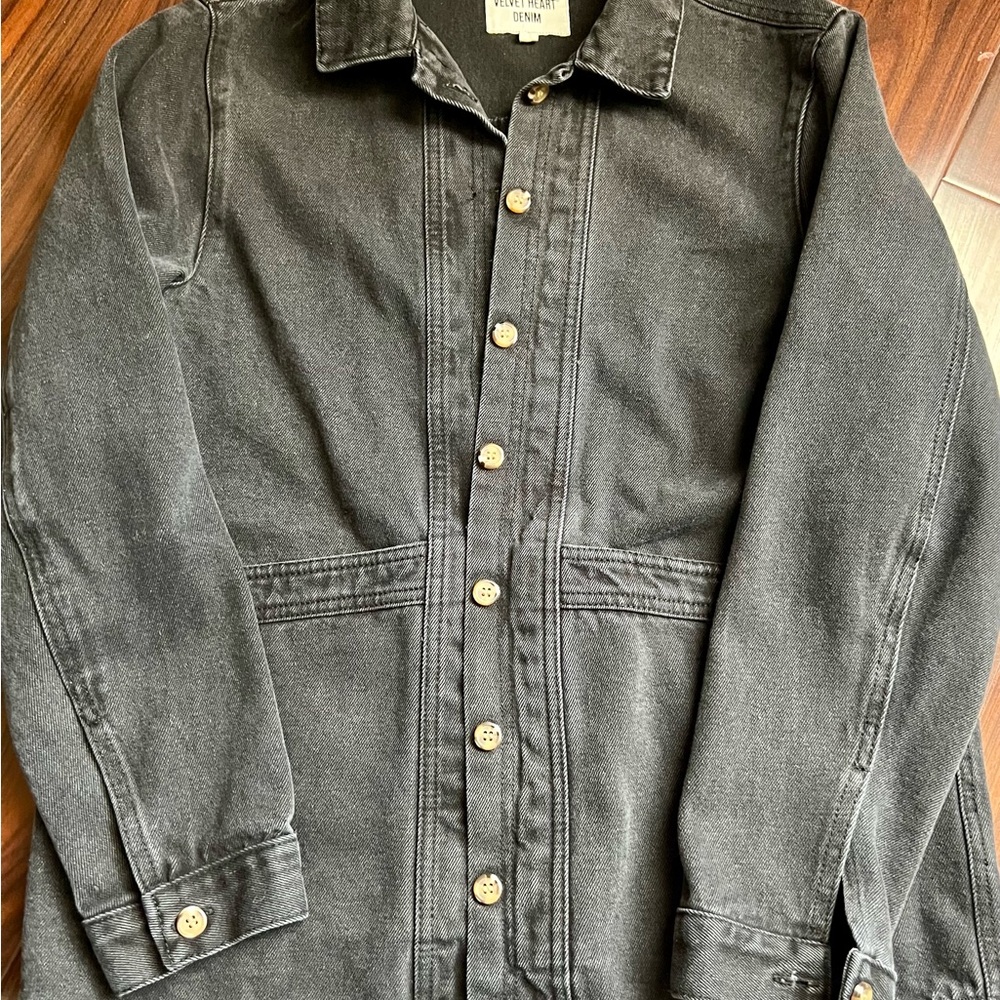 Velvet Black Jean Jacket Classic Denim Style
